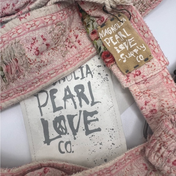 Magnolia Pearl European Cotton Floral SHAE Suspenders with Metal Clips - Picture 4 of 6